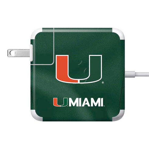 University of Miami Green Jersey 85W Power Adapter (15 and 17 inch MacBook Pro Charger) Skin