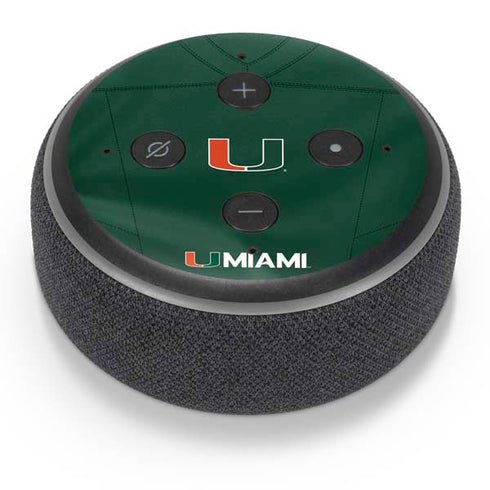University of Miami Green Jersey Amazon Echo Dot Skin