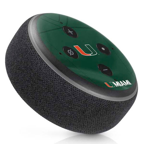 University of Miami Green Jersey Amazon Echo Dot Skin
