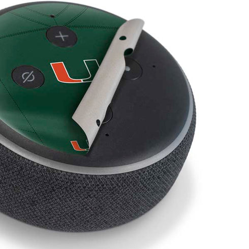 University of Miami Green Jersey Amazon Echo Dot Skin
