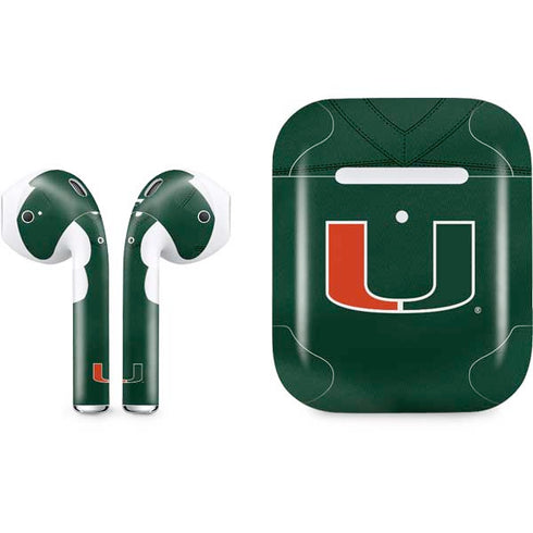University of Miami Green Jersey Apple AirPods 2 Skin