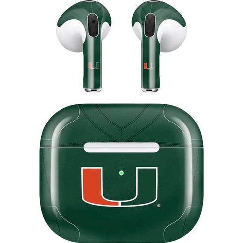 University of Miami Green Jersey Apple AirPods (3rd Gen 2021) Skin