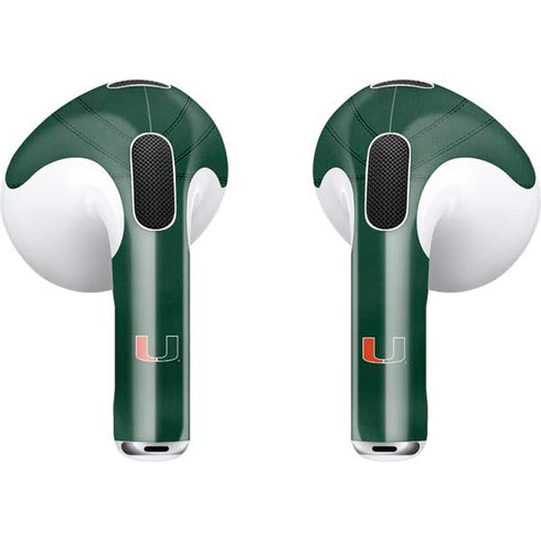University of Miami Green Jersey Apple AirPods (3rd Gen 2021) Skin