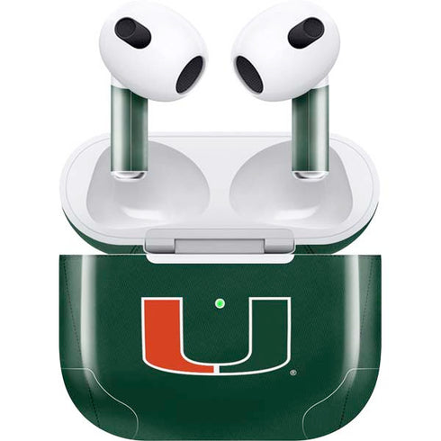 University of Miami Green Jersey Apple AirPods (3rd Gen 2021) Skin