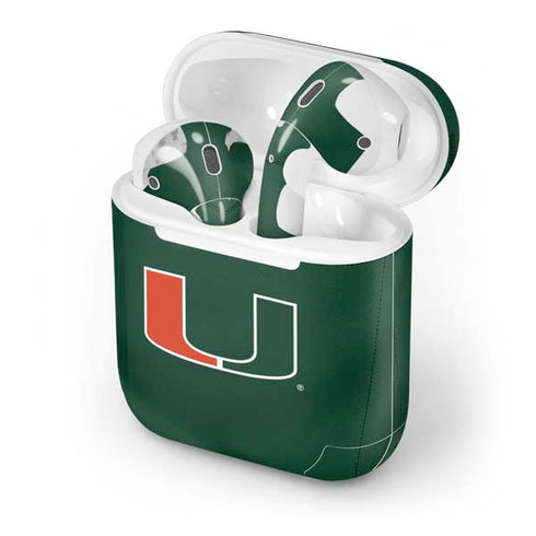 University of Miami Green Jersey Apple AirPods Skin