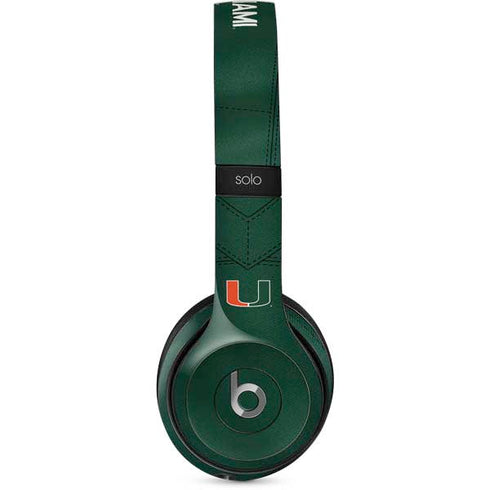 University of Miami Green Jersey Beats Solo 2 Wired Skin