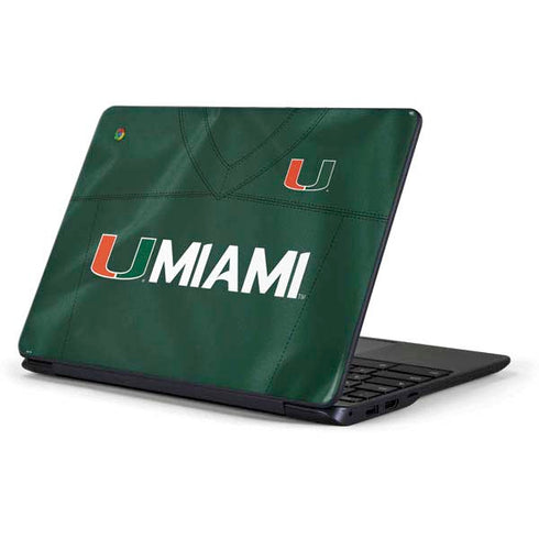 University of Miami Green Jersey Samsung Chromebook Skin