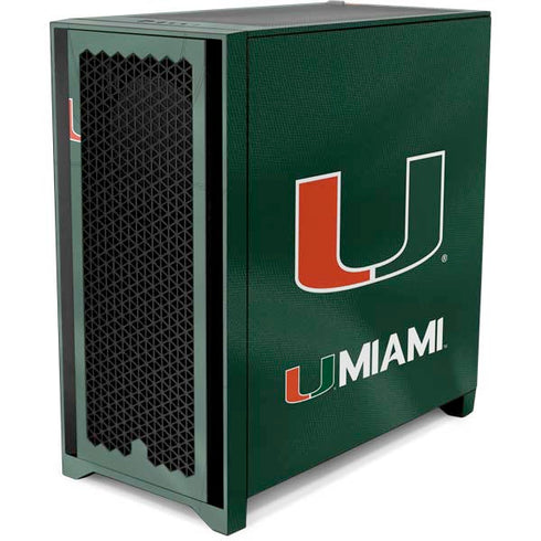 University of Miami Green Jersey Corsair 4000D Tempered Glass Mid-Tower ATX Case Skin