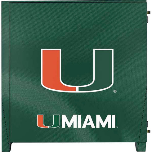 University of Miami Green Jersey Corsair 4000D Tempered Glass Mid-Tower ATX Case Skin