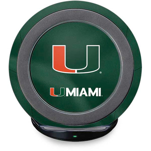 University of Miami Green Jersey Fast Charge Wireless Charging Stand Skin