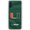 University of Miami Green Jersey Galaxy A10e Clear Case