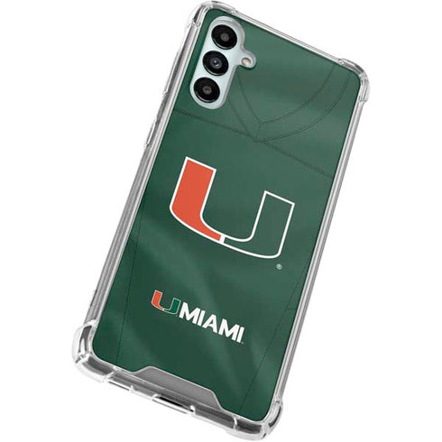University of Miami Green Jersey Galaxy A15 5G Clear Case