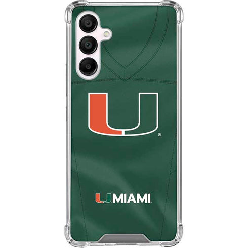 University of Miami Green Jersey Galaxy A16 5G Clear Case