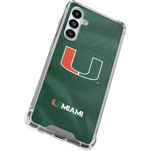 University of Miami Green Jersey Galaxy A16 5G Clear Case