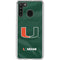 University of Miami Green Jersey Galaxy A21 Clear Case