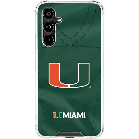 University of Miami Green Jersey Galaxy A54 5G Clear Case