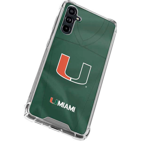 University of Miami Green Jersey Galaxy A54 5G Clear Case