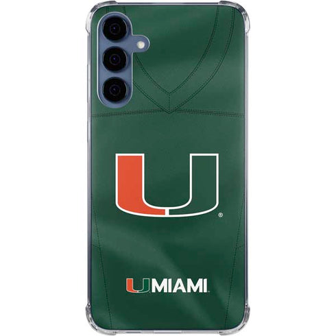 University of Miami Green Jersey Galaxy A55 5G Clear Case