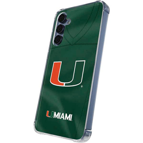 University of Miami Green Jersey Galaxy A55 5G Clear Case