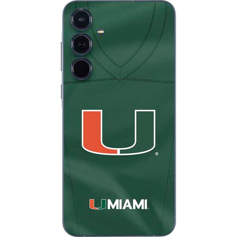 University of Miami Green Jersey Galaxy A55 5G Skin