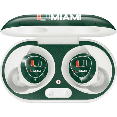 University of Miami Green Jersey Galaxy Buds Plus Skin