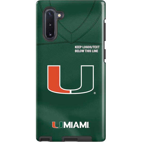University of Miami Green Jersey Galaxy Note 10 Pro Case