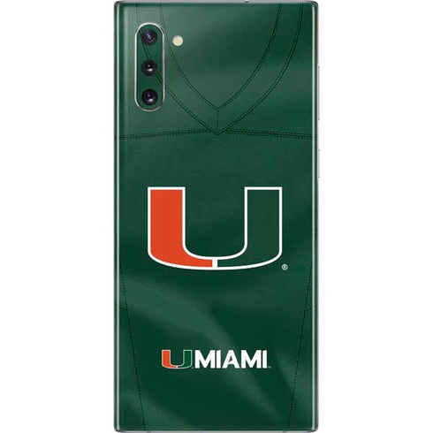University of Miami Green Jersey Galaxy Note 10 Skin