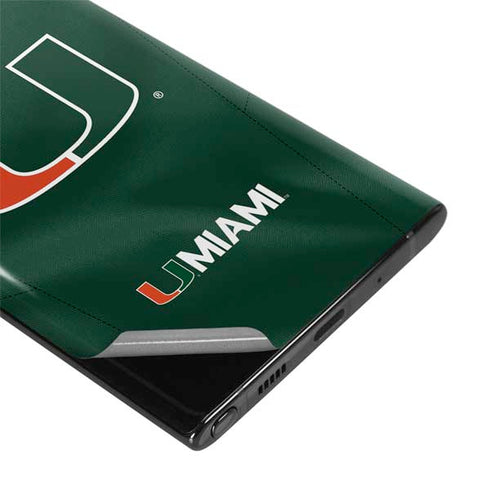 University of Miami Green Jersey Galaxy Note 10 Skin