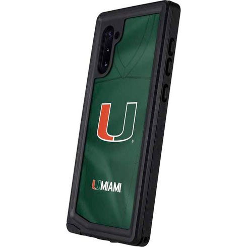 University of Miami Green Jersey Galaxy Note 10 Waterproof Case