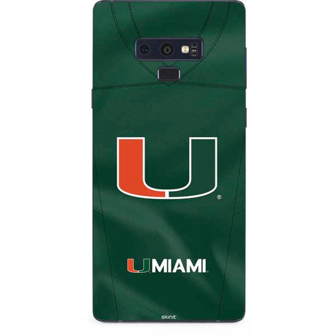 University of Miami Green Jersey Galaxy Note 9 Skin