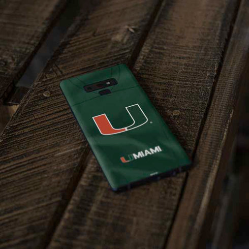 University of Miami Green Jersey Galaxy Note 9 Skin