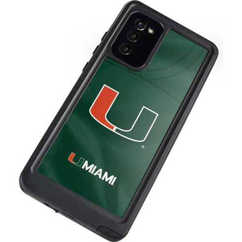 University of Miami Green Jersey Galaxy Note20 5G Waterproof Case