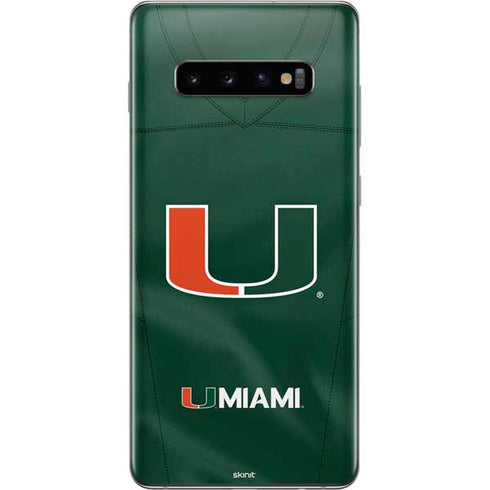 University of Miami Green Jersey Galaxy S10 Plus Skin