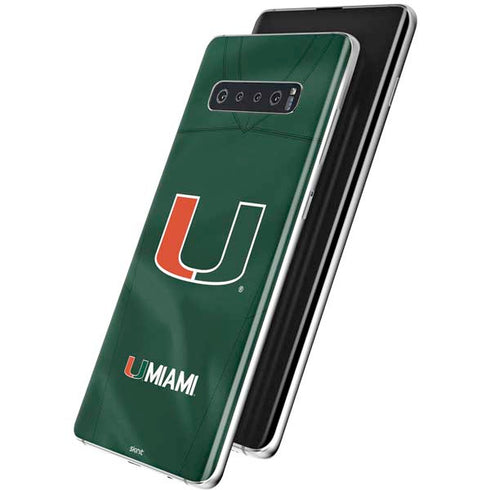 University of Miami Green Jersey Galaxy S10 Plus Skin