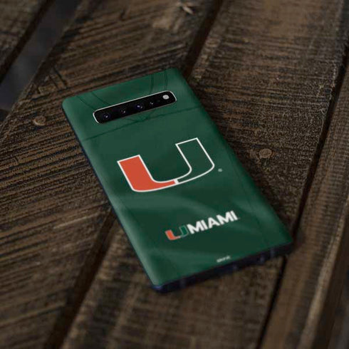 University of Miami Green Jersey Galaxy S10 Plus Skin