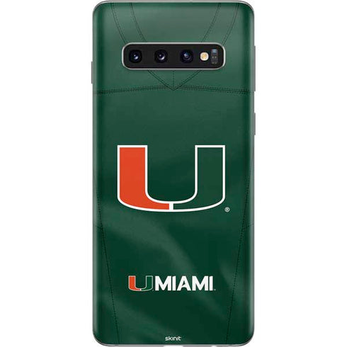 University of Miami Green Jersey Galaxy S10 Skin