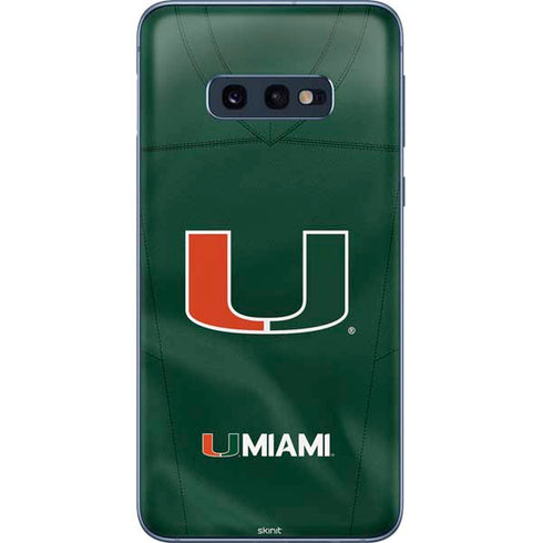 University of Miami Green Jersey Galaxy S10e Skin