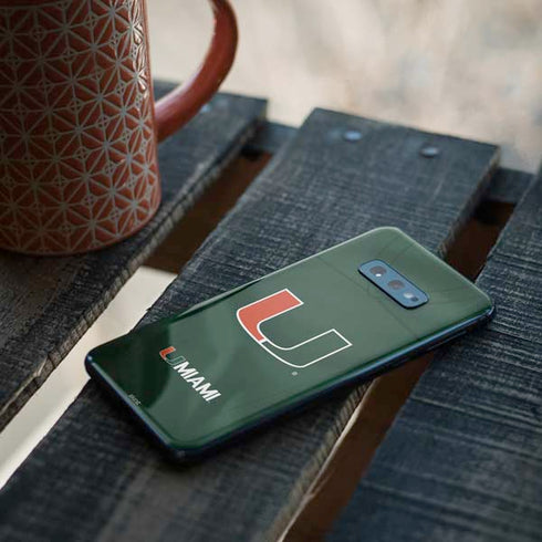 University of Miami Green Jersey Galaxy S10e Skin