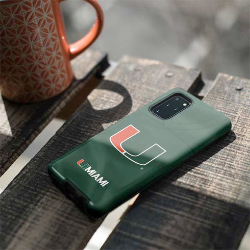 University of Miami Green Jersey Galaxy S20 Plus Pro Case