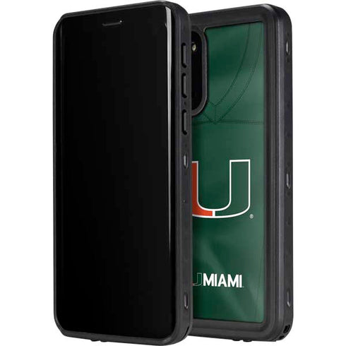 University of Miami Green Jersey Galaxy S20 Plus Waterproof Case