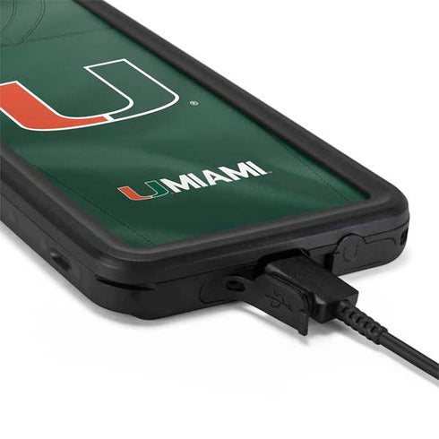 University of Miami Green Jersey Galaxy S20 Plus Waterproof Case