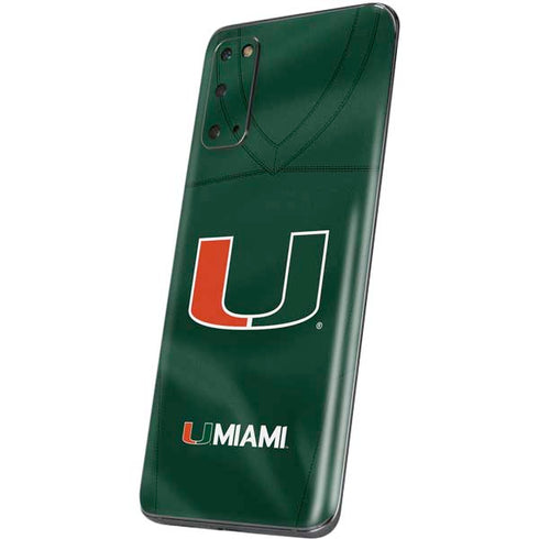 University of Miami Green Jersey Galaxy S20 Skin