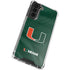 University of Miami Green Jersey Galaxy S21 FE Clear Case