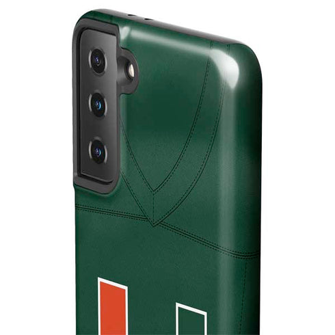 University of Miami Green Jersey Galaxy S21 FE Pro Case