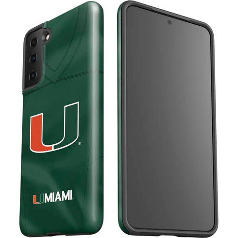 University of Miami Green Jersey Galaxy S21 FE Pro Case