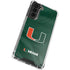 University of Miami Green Jersey Galaxy S21 Plus 5G Clear Case