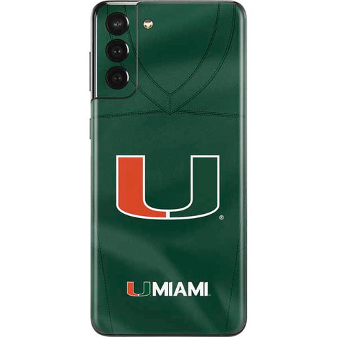 University of Miami Green Jersey Galaxy S21 Plus 5G Skin