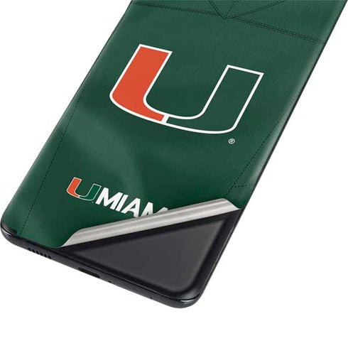 University of Miami Green Jersey Galaxy S21 Plus 5G Skin