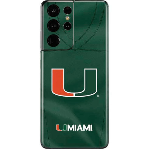 University of Miami Green Jersey Galaxy S21 Ultra 5G Skin