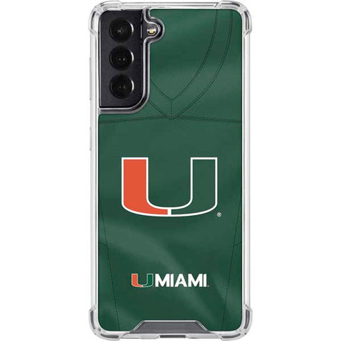 University of Miami Green Jersey Galaxy S22 Clear Case